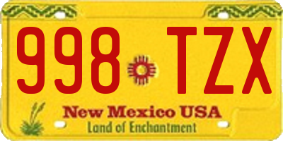 NM license plate 998TZX