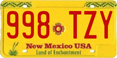 NM license plate 998TZY