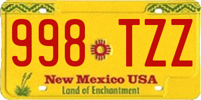 NM license plate 998TZZ