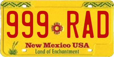 NM license plate 999RAD