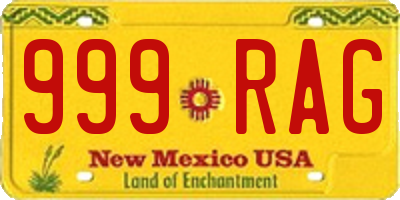 NM license plate 999RAG