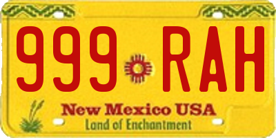 NM license plate 999RAH