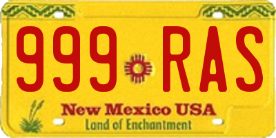 NM license plate 999RAS