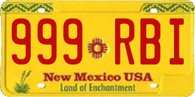 NM license plate 999RBI
