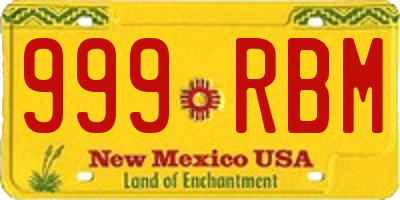 NM license plate 999RBM