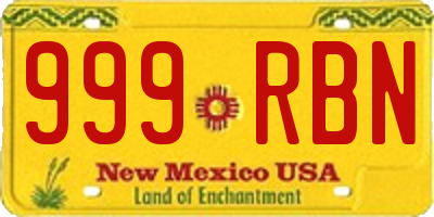 NM license plate 999RBN