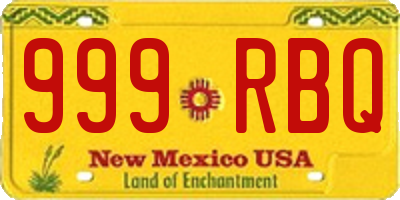 NM license plate 999RBQ