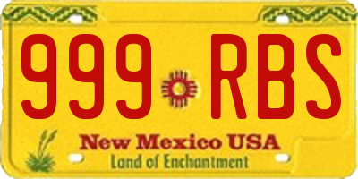 NM license plate 999RBS