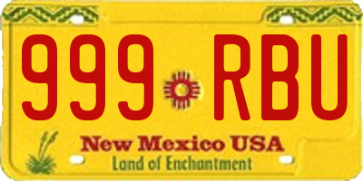 NM license plate 999RBU