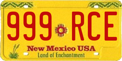 NM license plate 999RCE