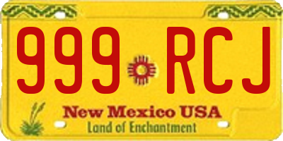 NM license plate 999RCJ