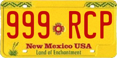 NM license plate 999RCP