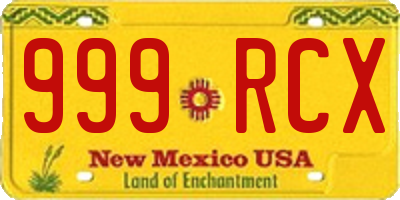NM license plate 999RCX