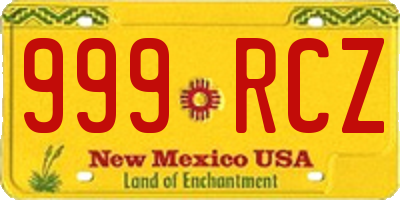 NM license plate 999RCZ