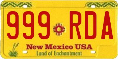 NM license plate 999RDA