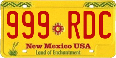 NM license plate 999RDC