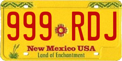 NM license plate 999RDJ