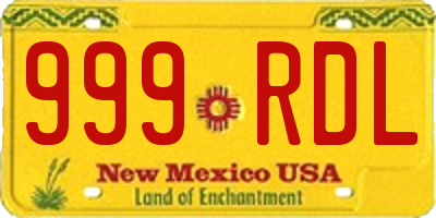 NM license plate 999RDL