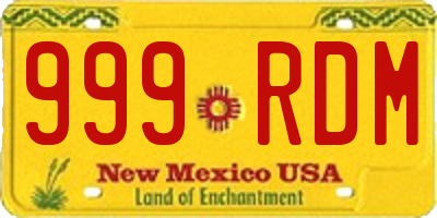 NM license plate 999RDM