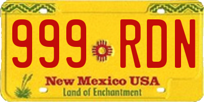 NM license plate 999RDN