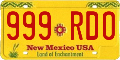 NM license plate 999RDO