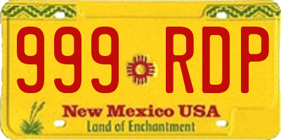 NM license plate 999RDP