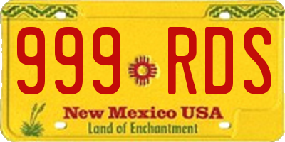 NM license plate 999RDS