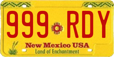 NM license plate 999RDY