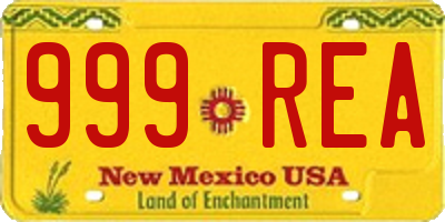 NM license plate 999REA