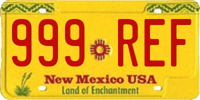 NM license plate 999REF