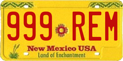 NM license plate 999REM