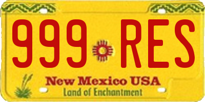 NM license plate 999RES