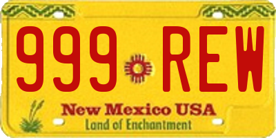 NM license plate 999REW