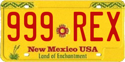 NM license plate 999REX