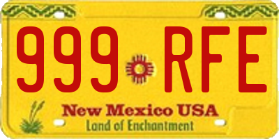 NM license plate 999RFE