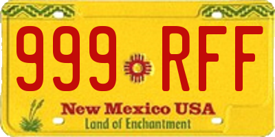 NM license plate 999RFF