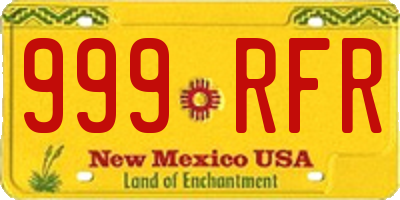 NM license plate 999RFR