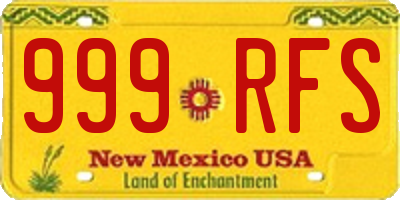 NM license plate 999RFS