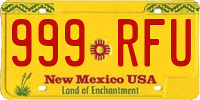 NM license plate 999RFU