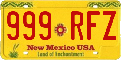NM license plate 999RFZ