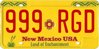 NM license plate 999RGD