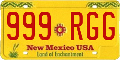 NM license plate 999RGG