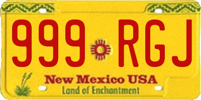 NM license plate 999RGJ