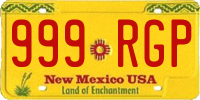 NM license plate 999RGP