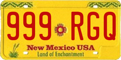 NM license plate 999RGQ