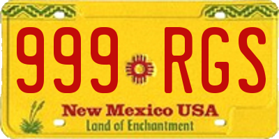 NM license plate 999RGS