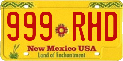 NM license plate 999RHD