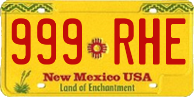 NM license plate 999RHE