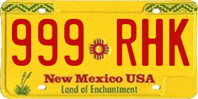 NM license plate 999RHK