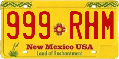 NM license plate 999RHM